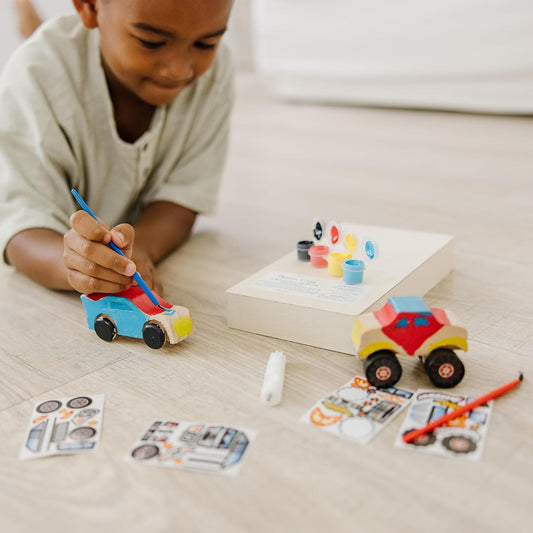 Melissa & Doug Created by Me 2-Pack Wooden Vehicle Craft Kit