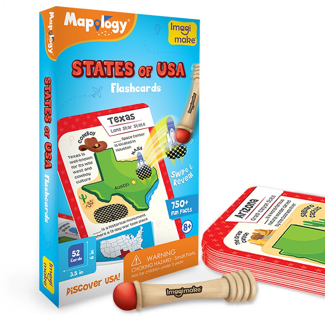 Imagimake Mapology USA Map Jigsaw Puzzle, Learn States, Capitals with Flags