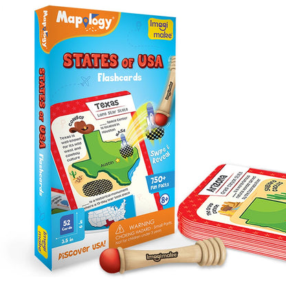 Imagimake Mapology USA Map Jigsaw Puzzle, Learn States, Capitals with Flags