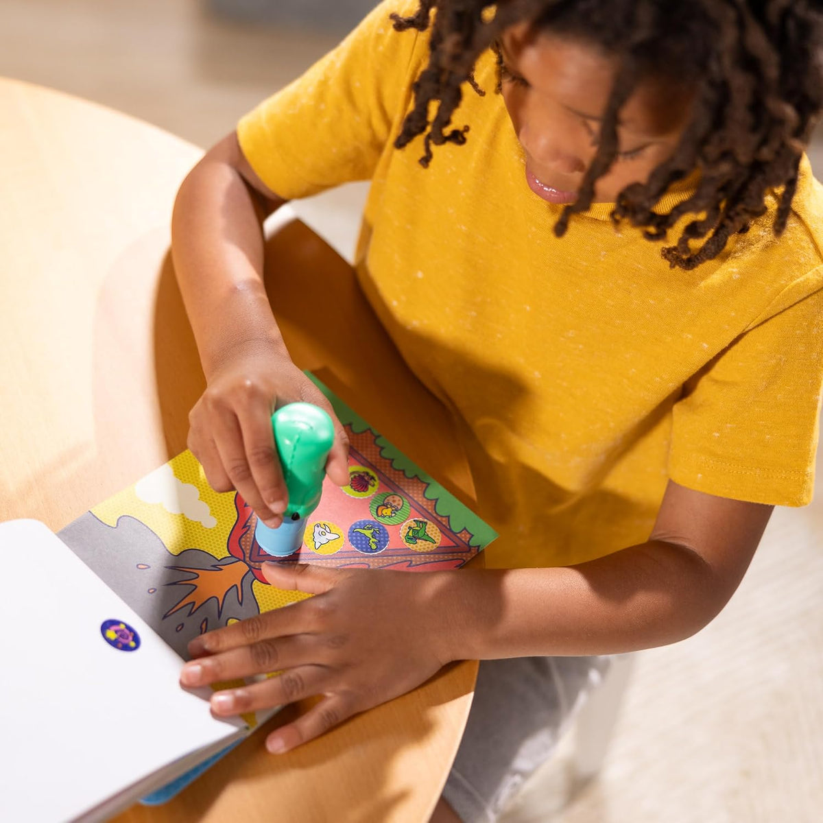 Melissa & Doug Sticker Wow!™ Dinosaur Bundle: 24-Page Activity Book, Refillable Sticker Stamper, Mini Pad, 500 Stickers, Arts and Crafts for Kids Ages 3+