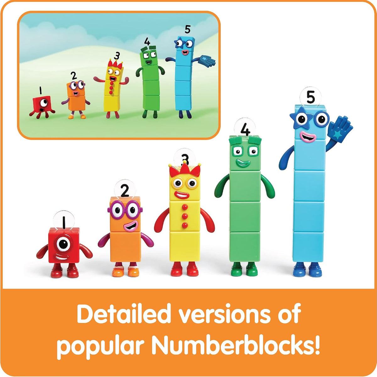 hand2mind Numberblocks Friends One to Five, Math Toys, 5 Pieces, Ages 3+