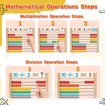 Wooden Abacus for Kids Math Game for Kids 5-7 Abacus Counters Counting Toys