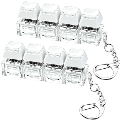 2 PCS Keyboard Fidget Toy, Keyboard Fidget Keychain 4-in-1 Keyboard Decompression Button Finger Clicker Toys, Keychain Button Stress Relief Fidget Gifts to Relief Stress (Transparent)