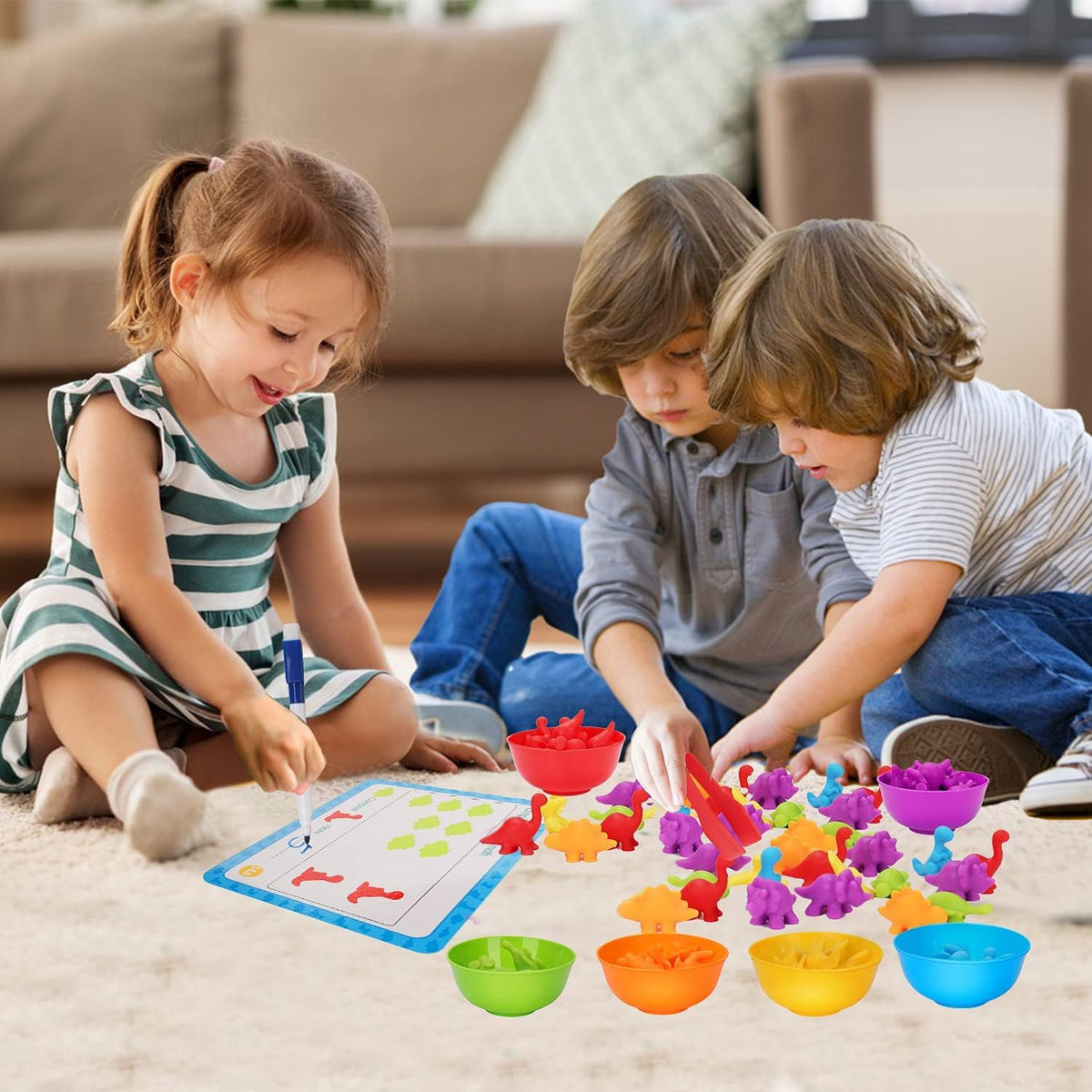 Tsomtto Counting Dinosaurs Montessori Toys for 3 4 5 Years Old Boys Girls