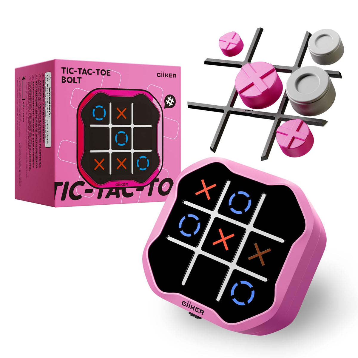GiiKER Tic Tac Toe Bolt, 4-in-1 Electronic Game for Kids Ages 6+