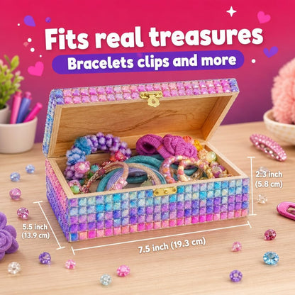 Jewelry Box Craft Kit for Girls Ages 8-12 - DIY Gem Mosaic Arts and Crafts