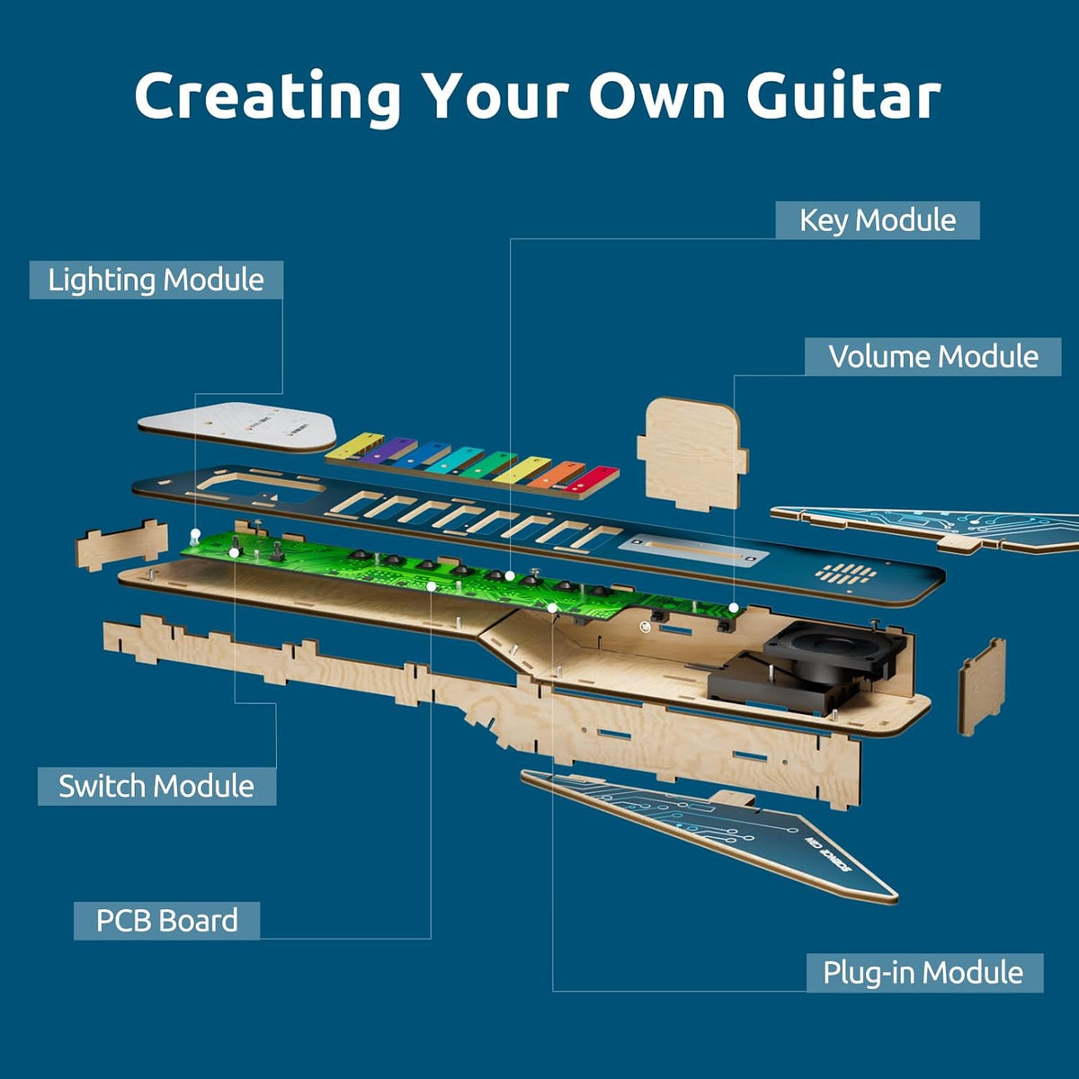 Science Can Electronic Guitar Building Toys, STEM Kits for Kids Age 8-10
