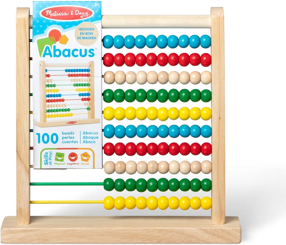 Melissa & Doug Abacus Classic Wooden Toy with 100 Colorful Beads