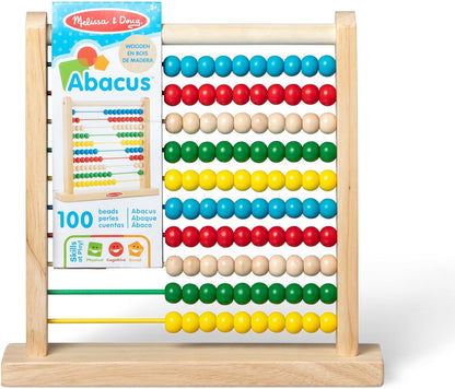 Melissa & Doug Abacus Classic Wooden Toy with 100 Colorful Beads