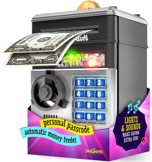 Piggy Bank for Kids - Electronic Money Saving Box w/Code- ATM Safe - Toy Coin Bank - Gifts for Boys Toys for Age 3, 4, 5, 6, 7, 8, 9 - Birthday Gifts for 8, 9, 10, 11, 12