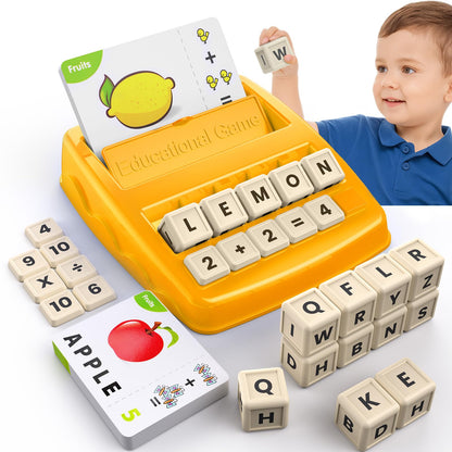 Educational Toys Learning Games for Kids 3-8, Matching Letter Spelling Early Math Game for Preschool& Kindergarten Kids Boys and Girls Light Blue ，Christmas Birthday gift for 4 5 6 7 boys girls