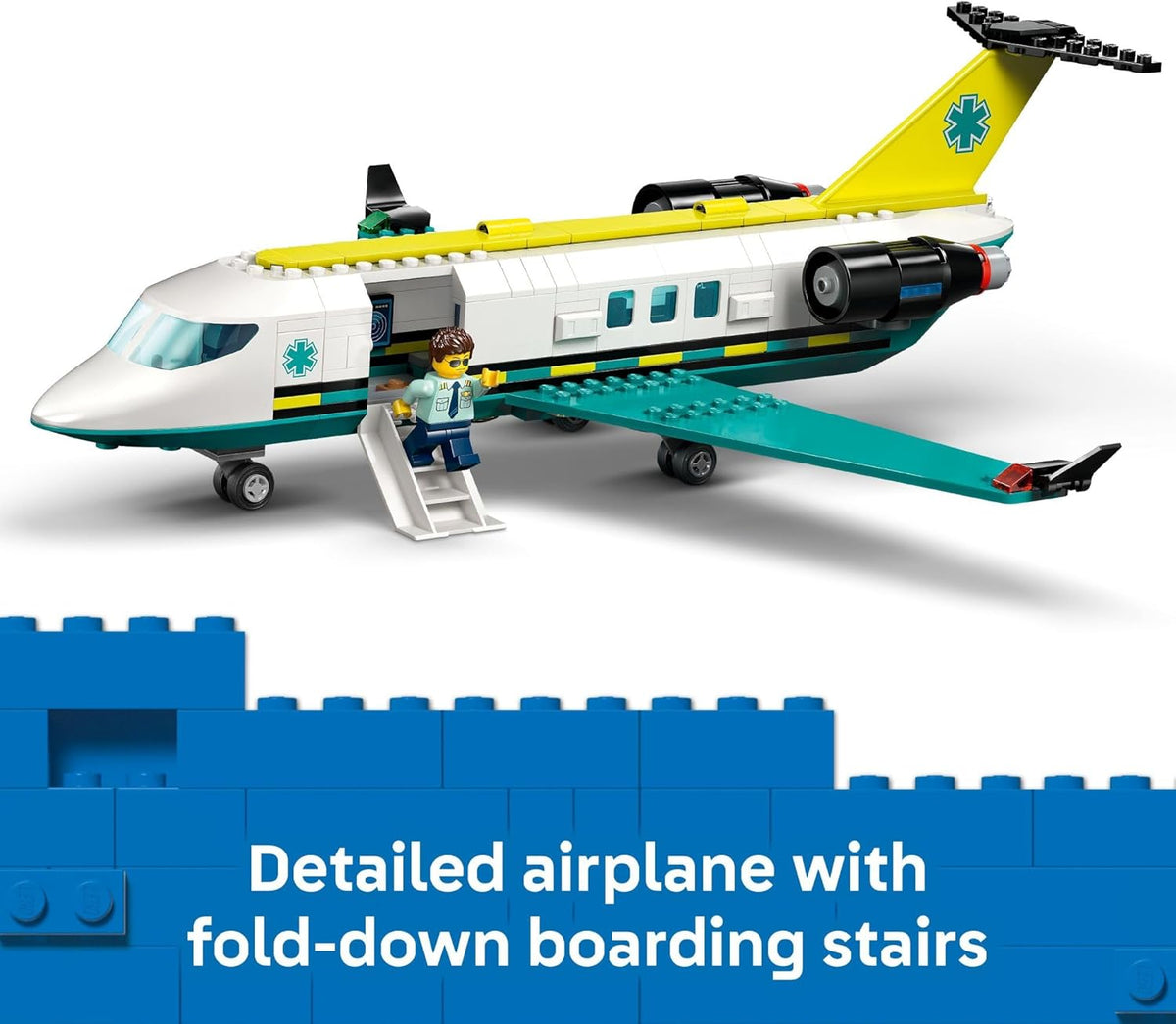 LEGO City Emergency Air Ambulance Airplane Building Toy for Kids - Pretend Play Rescue Airplane Model for Boys & Girls, Ages 6+ - Building Blocks W/Hero Minifigures - Gift Idea for Birthdays - 60465