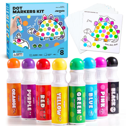 Jar Melo Washable Dot Markers for Toddlers, 6 Colors, Large 60ML