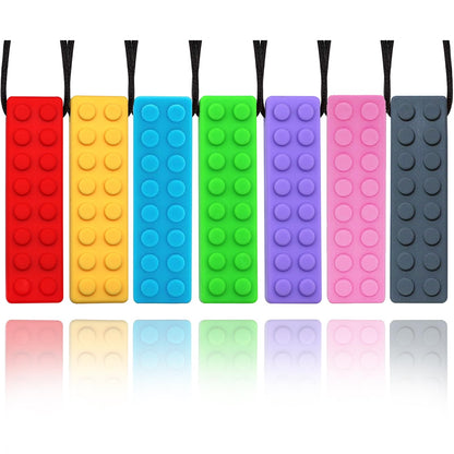 Chew Necklaces for Sensory Kids, 7 Pack Chewy Necklace Sensory Toys for Kids with Autism, Anxiety, ADHD, SPD, Silicone Chew Toys for Boys Girls Adults Chewing Biting Fidgeting