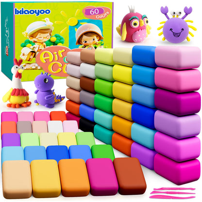 Ixiaoyoo Air Dry Clay, 30 Colors Foam Modeling Clay for School Projects