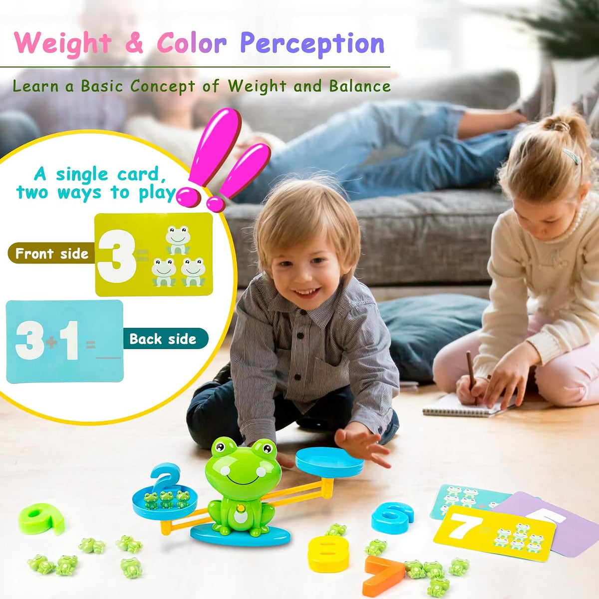 Frog Balance Counting Toys, Cool Math Learning Games for Boys and Girls, Educational Number Preschool Toy, Fun Children's Gift STEM Math Games for Kids Age 3+ (63 PCS)
