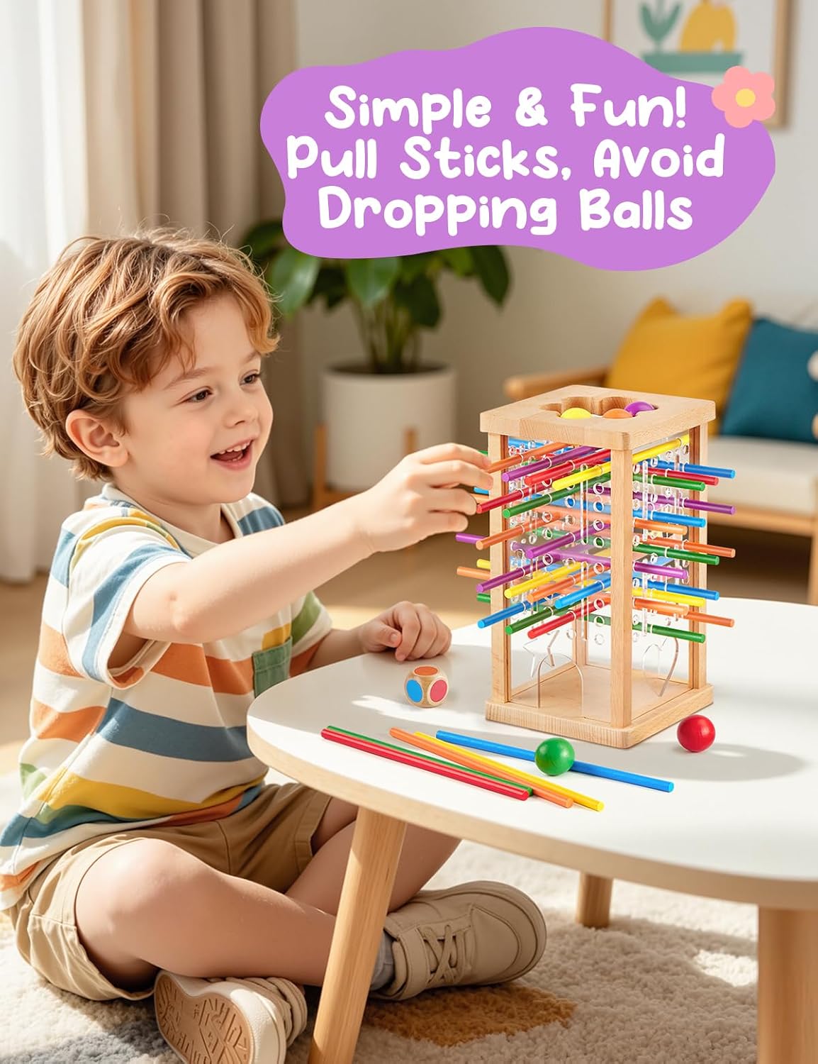 Montessori Wooden Board Game, Educational Math Toy for Kids Ages 4-6