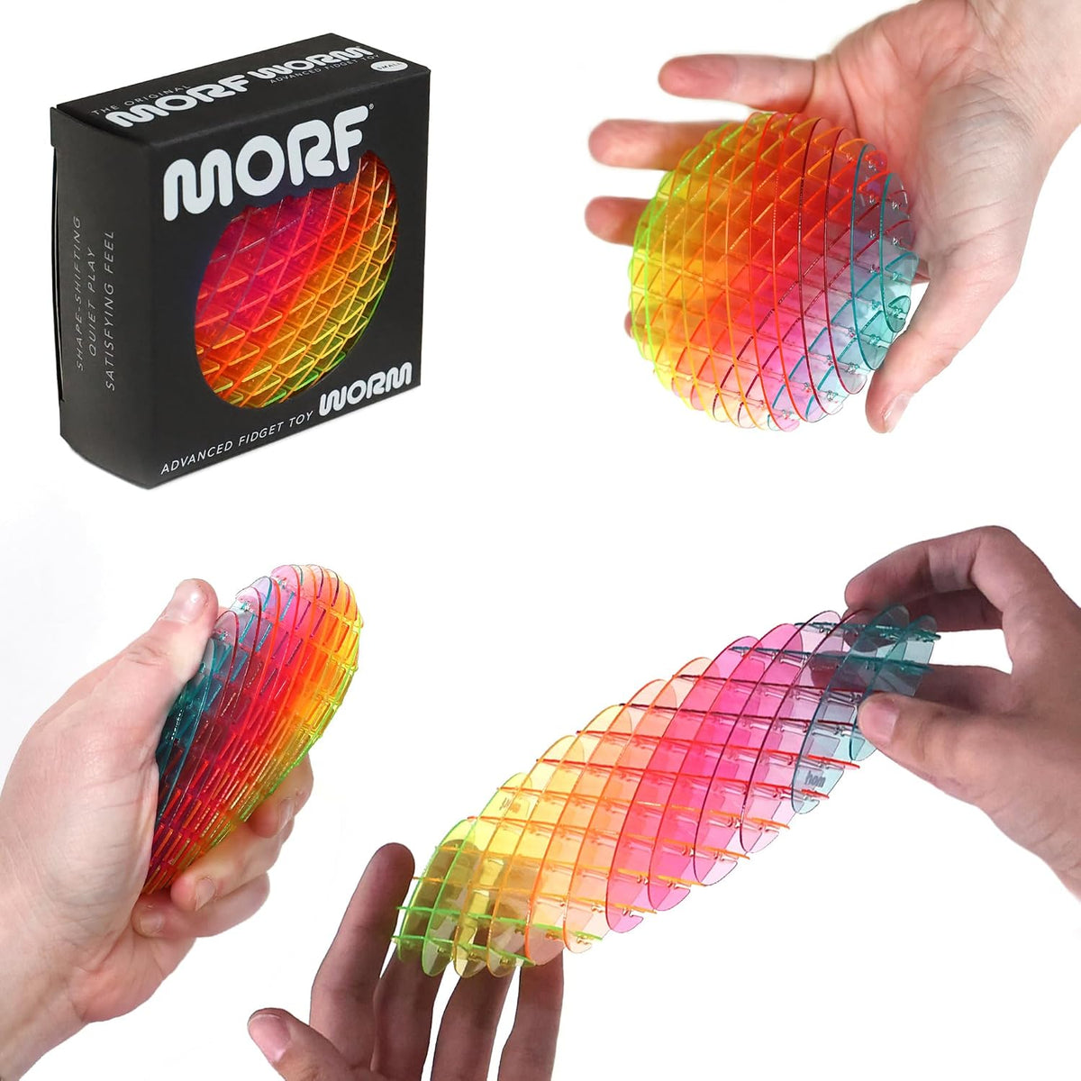 Morf Worm 3D Sensory Fidget Toy for Kids and Adults, Green, Small