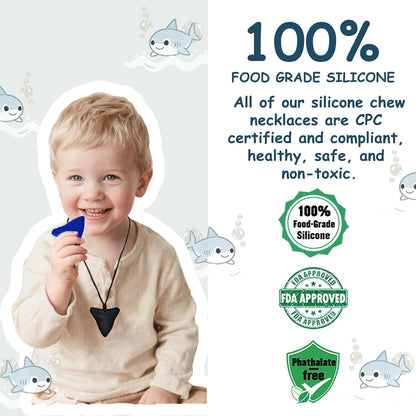 Chew Necklaces for Sensory Kids, 6 Pack Chewy Necklace Sensory Toys for Autism, ADHD, Anxiety- Silicone Teething Necklace Oral Chew Toys for Boys Girls Adults Chewer Reduces Chewing Fidgeting