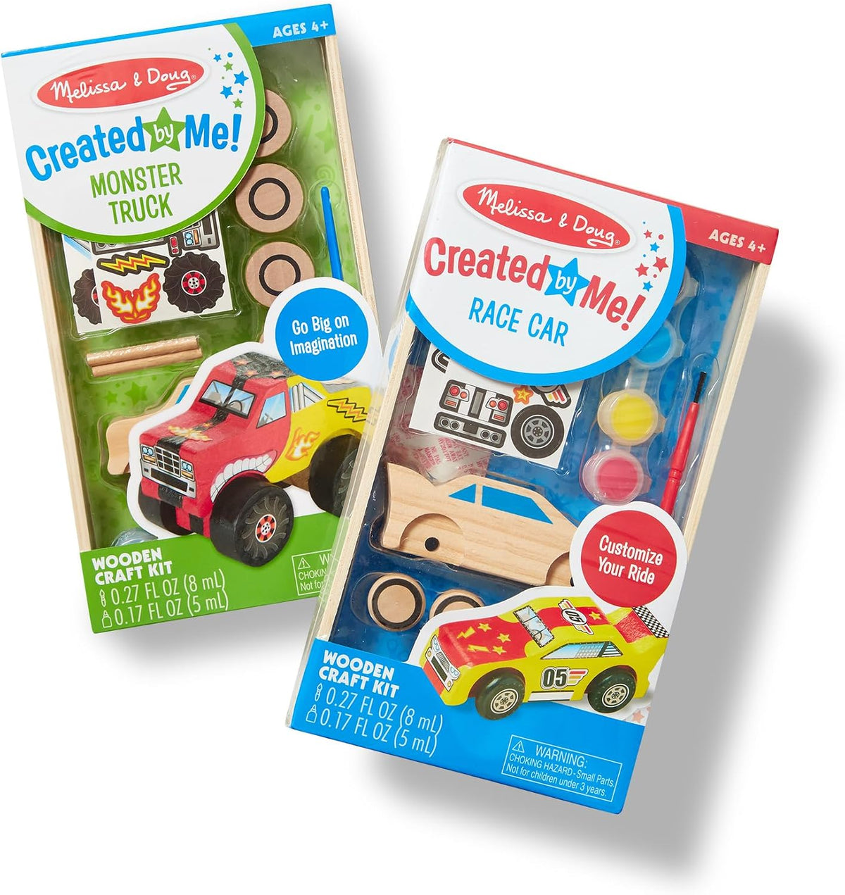 Melissa & Doug Created by Me 2-Pack Wooden Vehicle Craft Kit