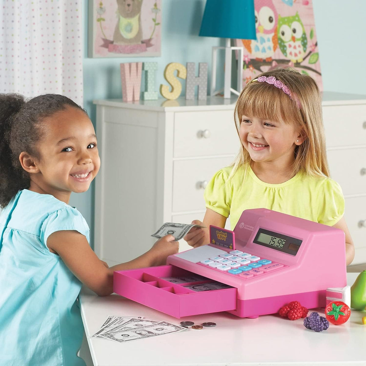 Learning Resources Pretend & Play Calculator Register Toy, Pink