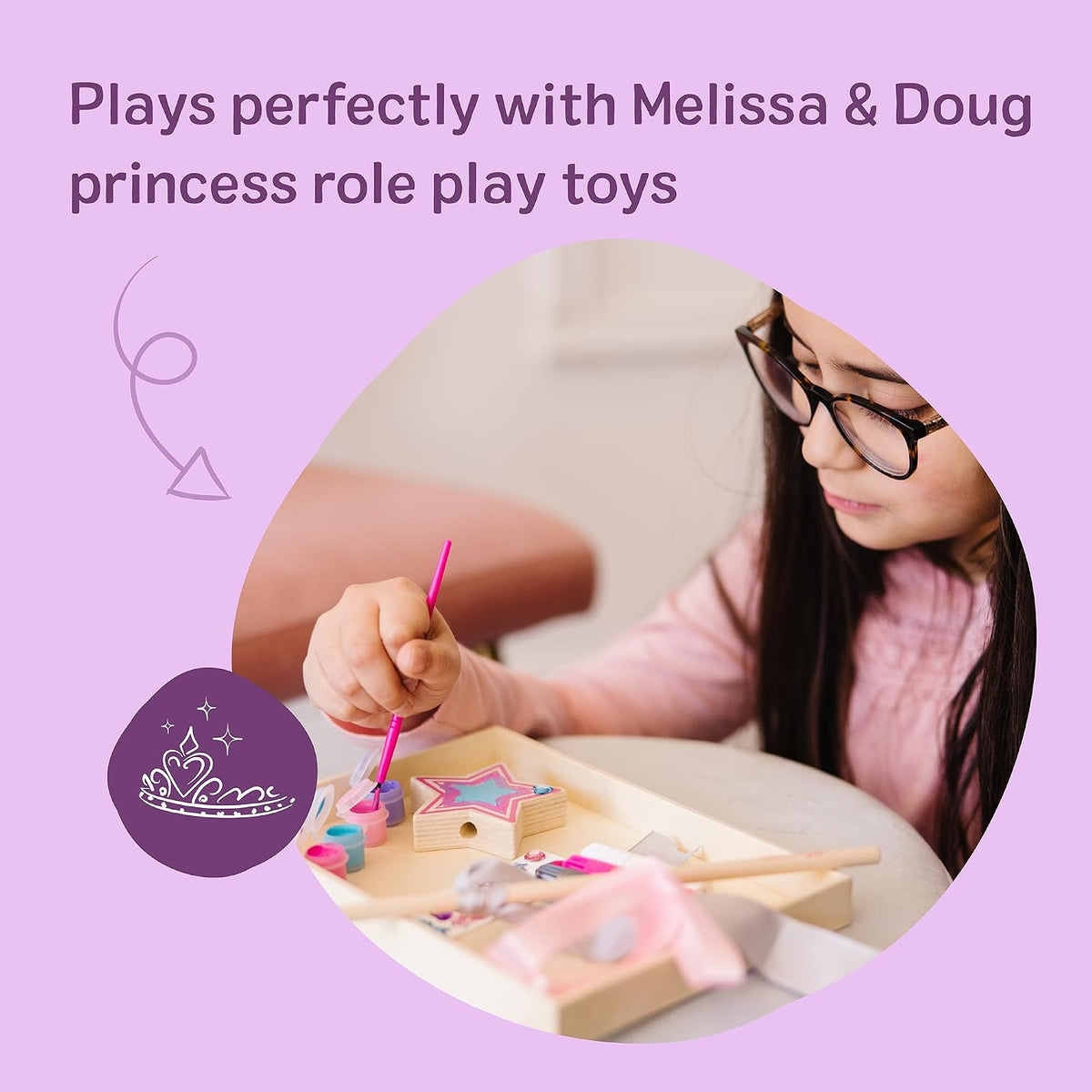 Melissa & Doug Created by Me Princess Wand Wooden Craft Kit