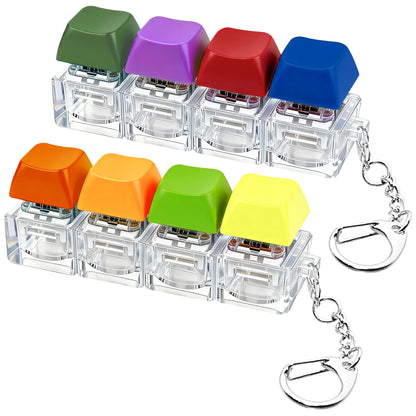 2 PCS Keyboard Fidget Toy, Keyboard Fidget Keychain 4-in-1 Keyboard Decompression Button Finger Clicker Toys, Keychain Button Stress Relief Fidget Gifts to Relief Stress (Transparent)