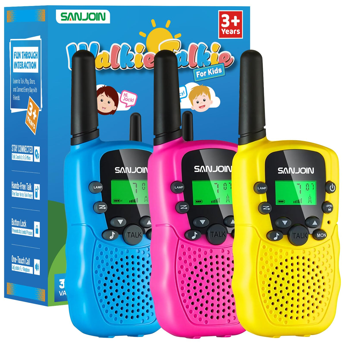 Walkie Talkies for Kids Games Outdoor Toys for 3-12 Year Old Boys Girls, 3 Miles Long Range Walkie Talkie to Camping Hiking, 4 Year Old Girl Birthday Gifts for 3 4 5 6 7 8 9 Year Old Boy Girl Gift