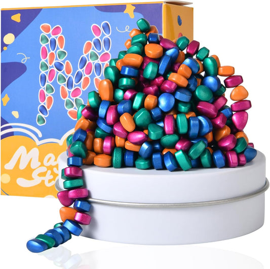 LCVUUK Fidget Toys Adults,Sensory Stones for Stress Relief,300+Multicolour Smooth Ferrite Rocks, Desk Fidgets Toy,Adults Gifts, Holiday Stocking Stuffer