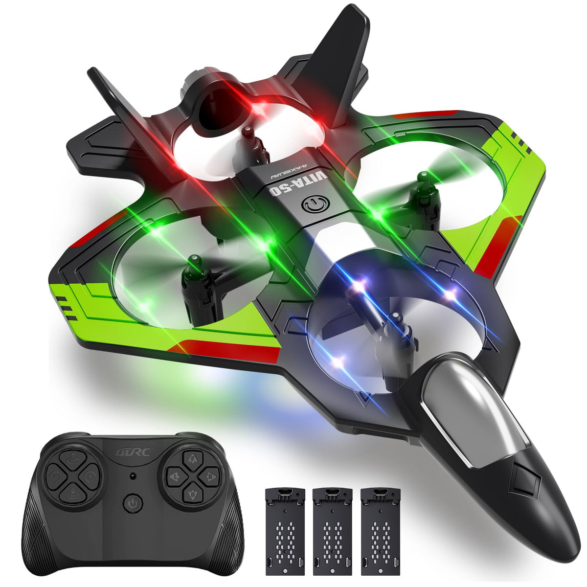 4DRC RC Planes Remote Control Airplanes for Kids Adults,Black,2Batteries