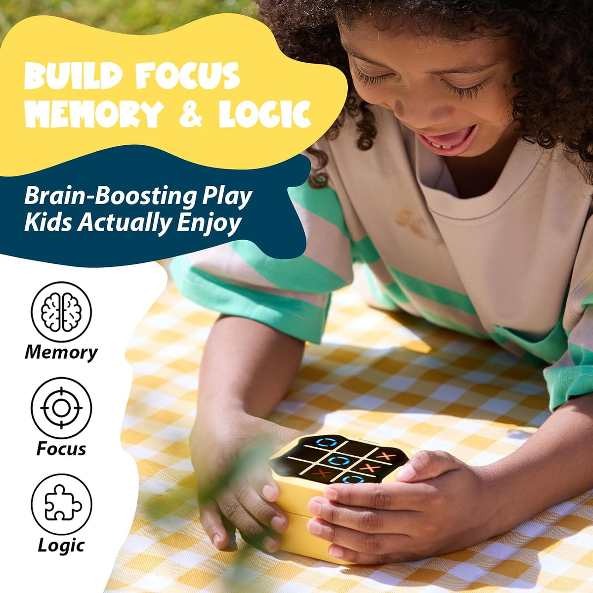 GiiKER Tic Tac Toe Bolt, 4-in-1 Electronic Game for Kids Ages 6+