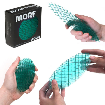 Morf Worm 3D Sensory Fidget Toy for Kids and Adults, Green, Small
