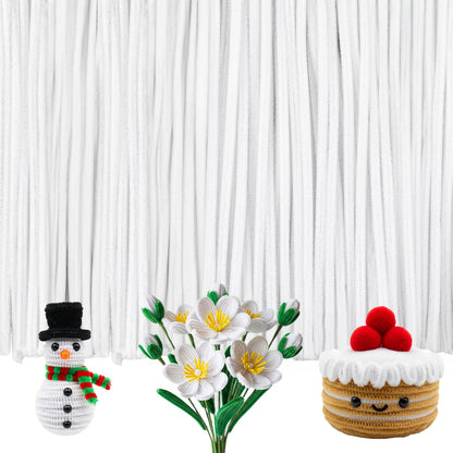 Caydo 200PCS Thick Pipe Cleaners Craft, 20 Colors Chenille Stems