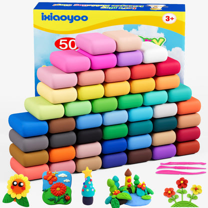 Ixiaoyoo Air Dry Clay, 30 Colors Foam Modeling Clay for School Projects