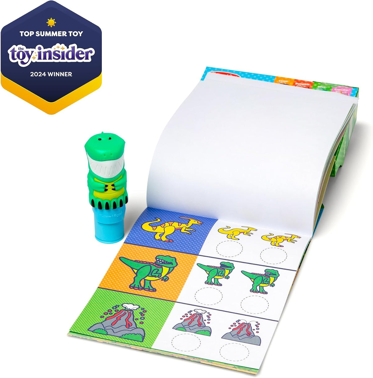 Melissa & Doug Sticker Wow!™ Dinosaur Bundle: 24-Page Activity Book, Refillable Sticker Stamper, Mini Pad, 500 Stickers, Arts and Crafts for Kids Ages 3+