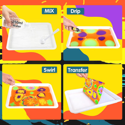 Water Marbling Paint for Kids - Arts and Crafts for Girls Boys Ideal Gifts