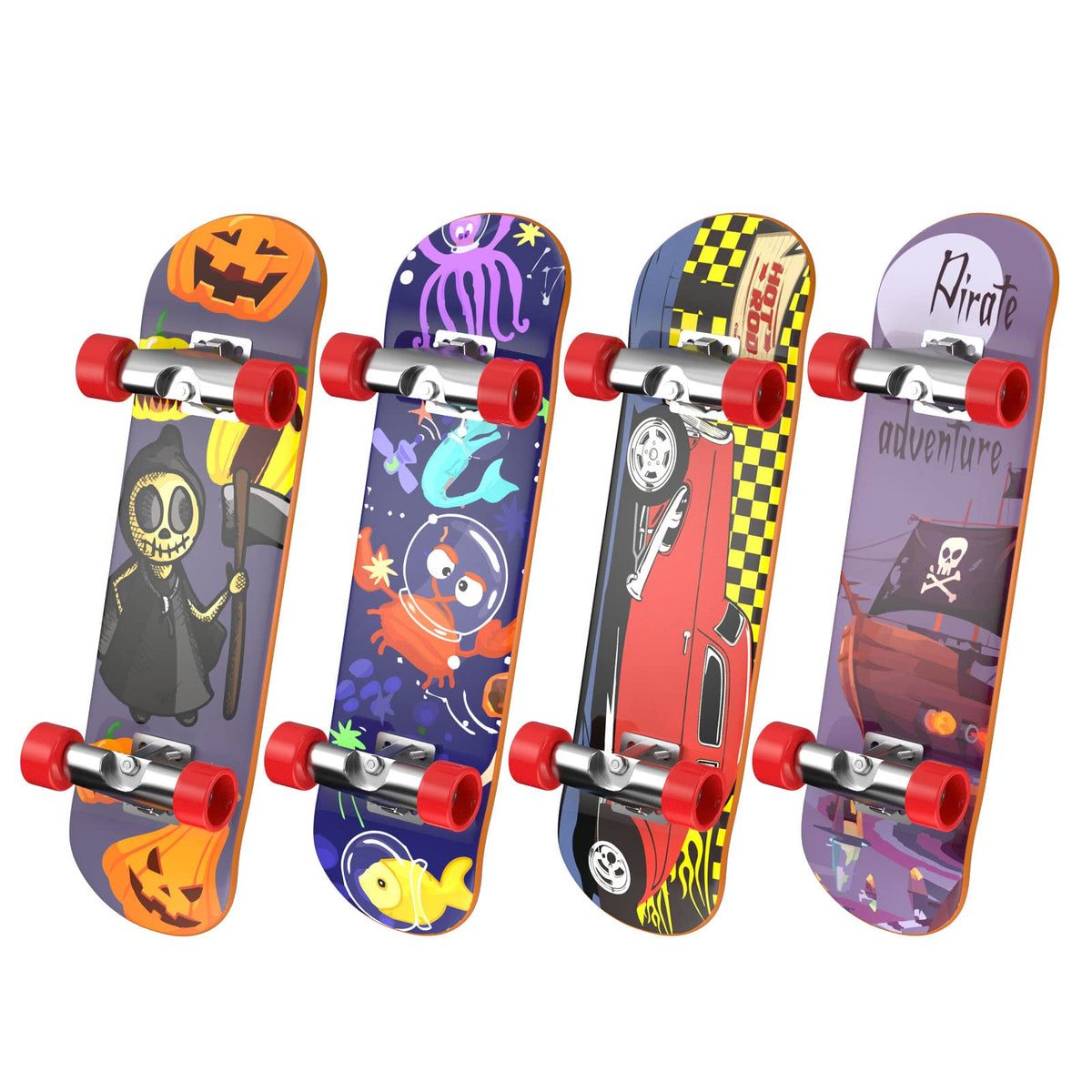 Fingerboard Mini Finger Skateboards 12PCS Professional Finger Boards Set Creative Fingertips Movement, Mini Skateboard Starter Kit Finger Sports Party Favors Novelty