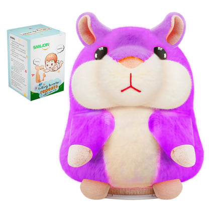 SANJOIN Toddler Kids Toys, Talking Hamster Repeats What You Say for Boys Girls, Stuffed Animals Interactive Plush Repeating Sensory Toy Gifts for 3+ Year Old Boy Girl Birthday Gift (Brown)