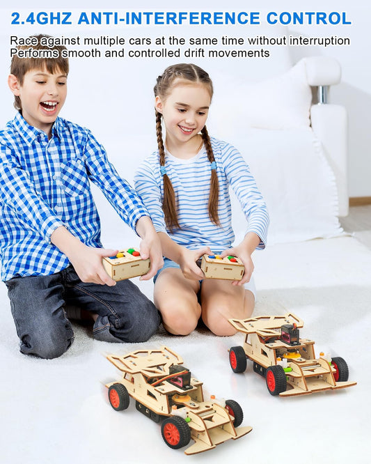 Poraxy STEM Kits for Kids 8-10, STEM Toys for Boys Ages 8-13, Remote Control Car, Wooden 3D Puzzles Science Kits 8-12 Projects Building Model, Birthday Gifts for 9 11 14 Year Old Teen Boys Girls