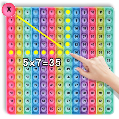 Multiplication Game Table 12 X 12 Math Flash Cards 3rd Grade Fingertip Fidget POP Toy Board Create a Variety of Multiplication additions for Teachers，Educational Science Kits
