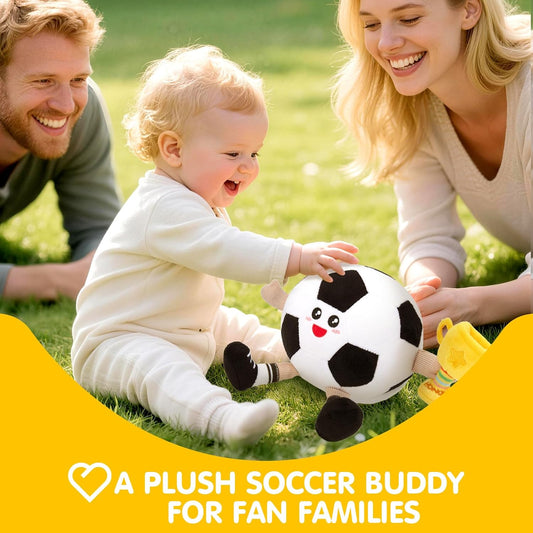 hahaland Musical Baby Soccer Toy for 6-9-12 Month, Plush Tummy Time Ball Toys, Electric Bouncing Infant Toy, Multi-Sensory Stimulation Crawling Talking Early Education Gift for 1 Year Old Boy Girl