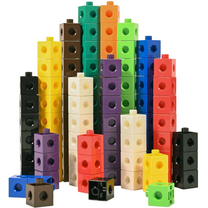 edxeducation Linking Cubes, Set of 100, Counting Cubes, Color Sorting Toys