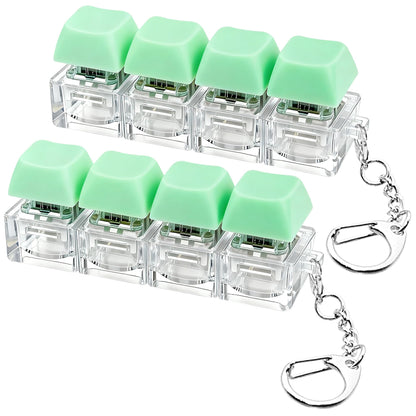 2 PCS Keyboard Fidget Toy, Keyboard Fidget Keychain 4-in-1 Keyboard Decompression Button Finger Clicker Toys, Keychain Button Stress Relief Fidget Gifts to Relief Stress (Transparent)