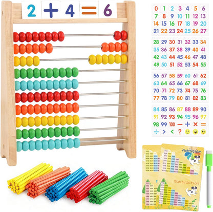 Wooden Abacus for Kids Math Game for Kids 5-7 Abacus Counters Counting Toys