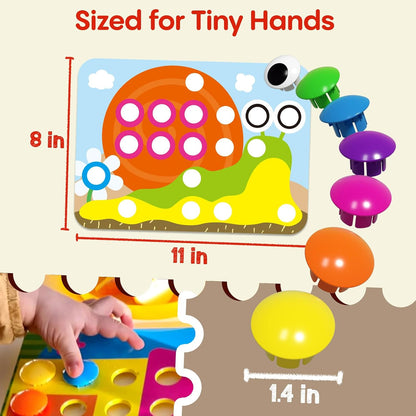 AMOSTING Button Art Toy, Color Matching Pegboard for Kids Ages 3+