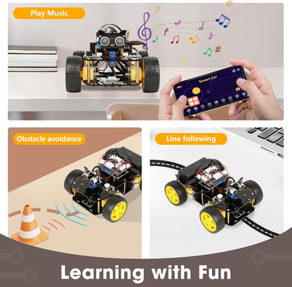 ACEBOTT Robotics Kit for Kids Ages 8-12 12-16, Smart Robot Car Kit Compatible with Arduino & Scratch, STEM Toys Coding Robot Kit with App Control, STEM Gifts for Kids and Teens