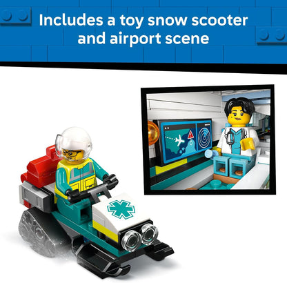 LEGO City Emergency Air Ambulance Airplane Building Toy for Kids - Pretend Play Rescue Airplane Model for Boys & Girls, Ages 6+ - Building Blocks W/Hero Minifigures - Gift Idea for Birthdays - 60465