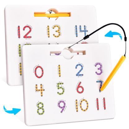 GAMENOTE Magnetic Number Tracing Board Double Sided, Numbers 1-20 Writing