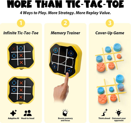GiiKER Tic Tac Toe Bolt, 4-in-1 Electronic Game for Kids Ages 6+