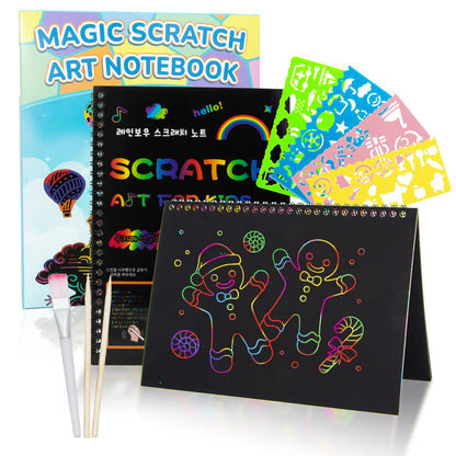 2-Pack Scratch Paper Art Set: Notebooks Arts Supplies and Crafts for Kids